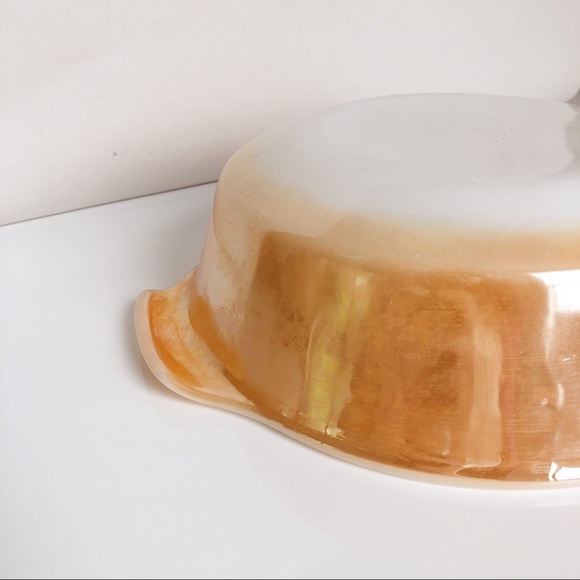 Vintage Anchor Fire King Peach Lustre Baking Dish - Picture 1 of 7